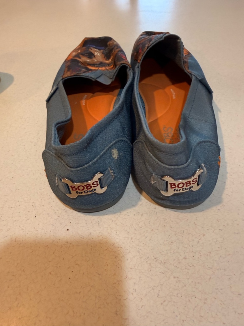 BOBS from Skechers Blue Canvas Slip-On Flats with German Shepherd Print - Picture 2 of 4